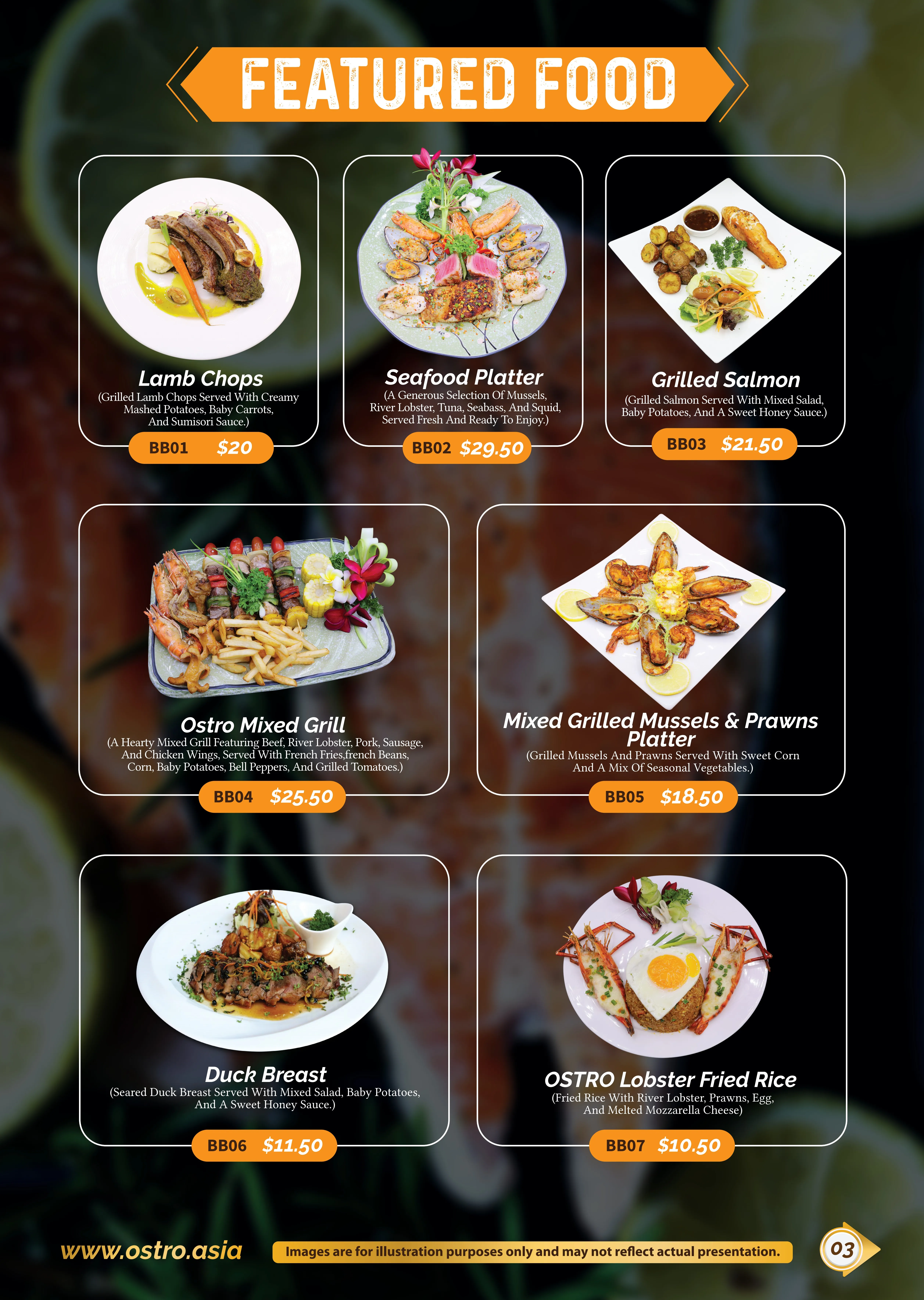 Featured Food Menu